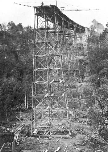 Deepdale Viaduct under construction in 1858